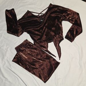 Fashion Nova Girls Mini Knot Pants Set NWT